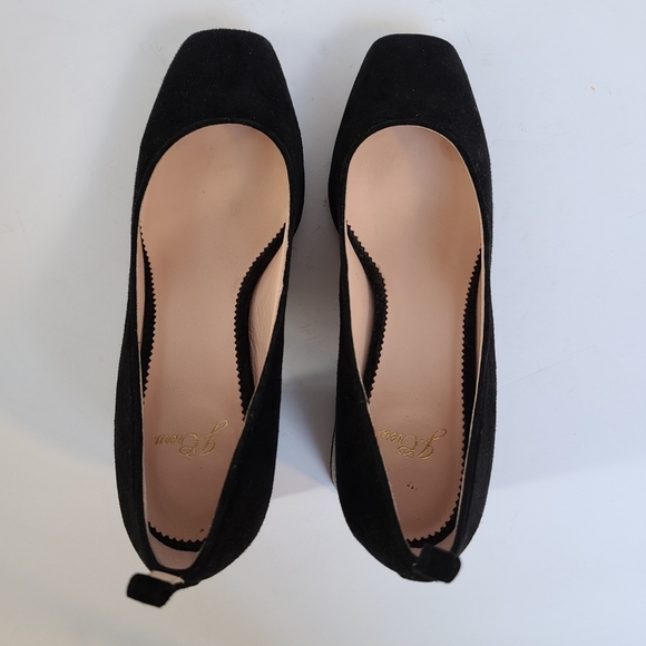J. Crew | Black Suede Silver Glitter Block Heel - Picture 13 of 16